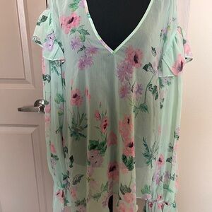 ASOS Mint Green Floral Blouse